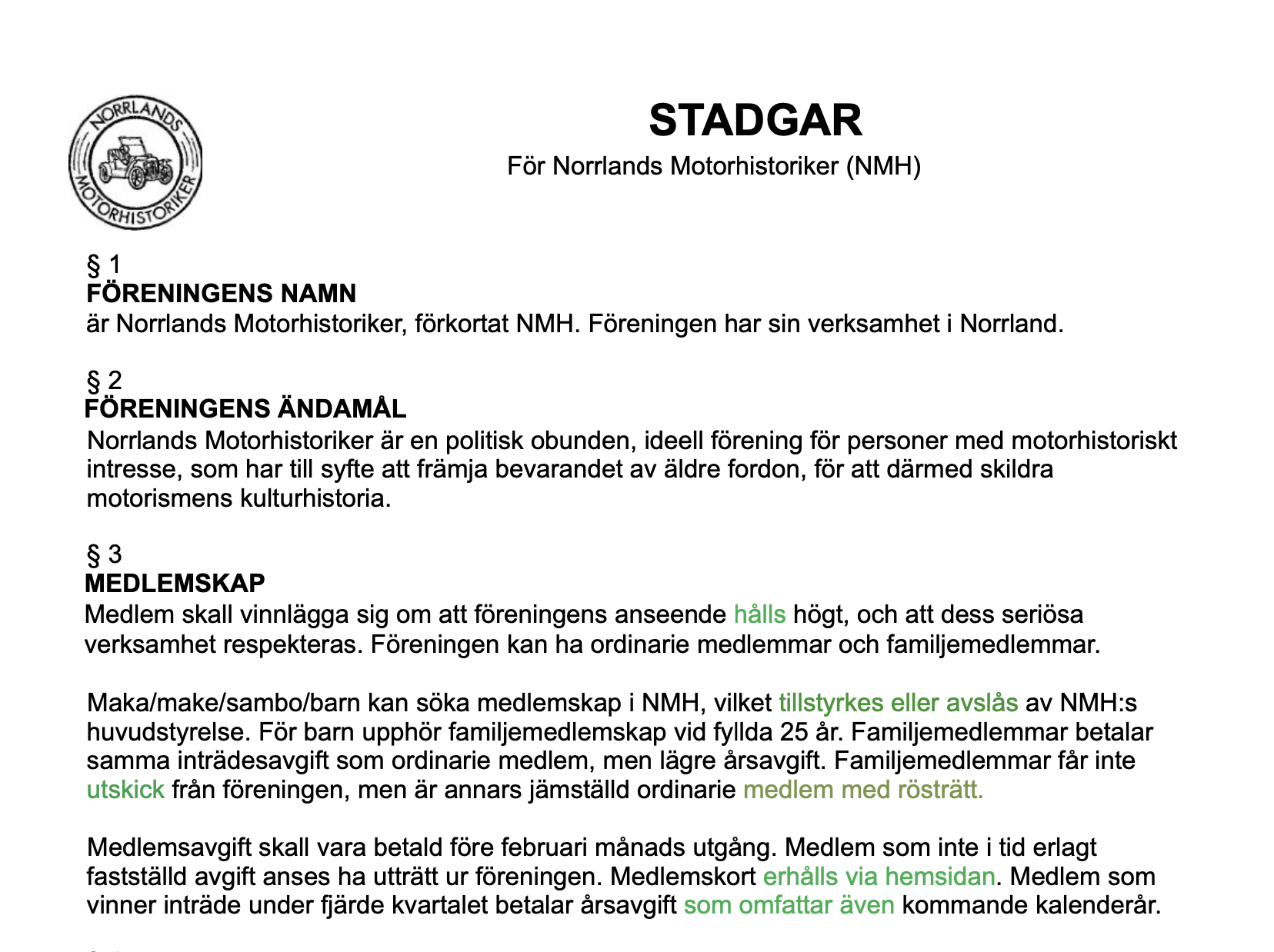 Digitalt medlemsmöte uppdaterade stadgar